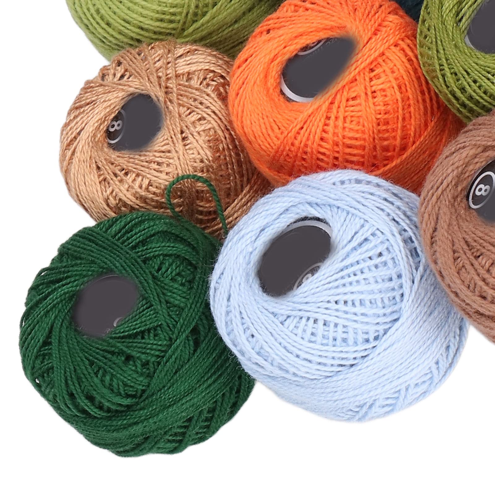 16Pcs Crochet Thread Set Balls, Colorful Cotton Crochet Yarn for Crocheting Hardanger Cross Stitch Needlepoint Hand Embroidery