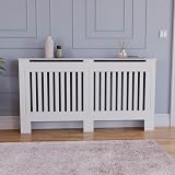 Vida Designs Chelsea Radiator Cover White Large Vertical Slat H82 W152 D19cm view 3