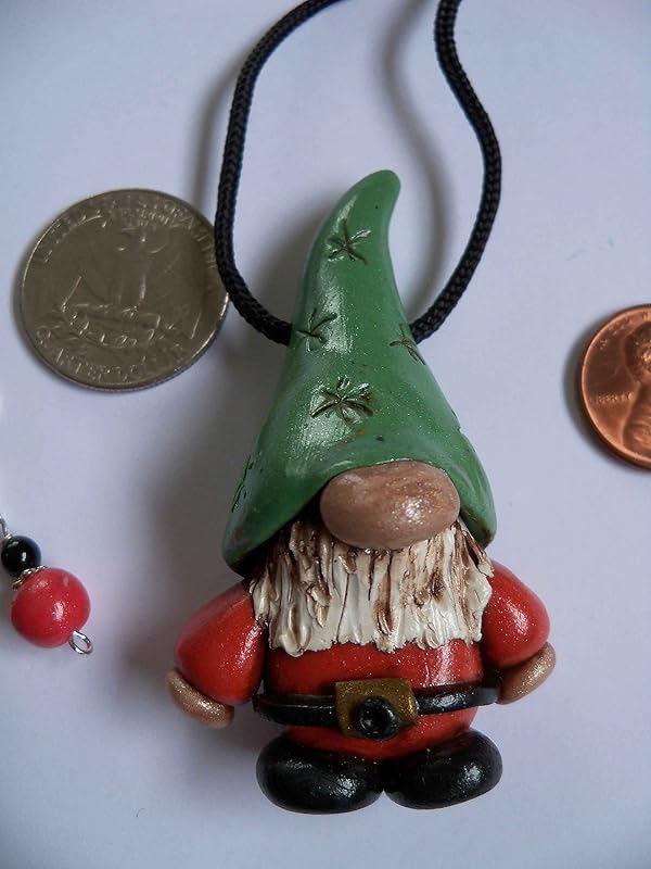 Amazon.com: Gnome Pendant Necklace With Matching Earrings: Handmade
