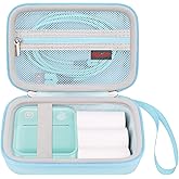 Elonbo Carrying Case for lopevi/Miouca/INVISEN Bluetooth Label Maker Machine, Portable Mini Thermal Label Printer Bag, Small Handheld Sticker Maker Storage Holder, Pocket Fits Label Paper, Blue
