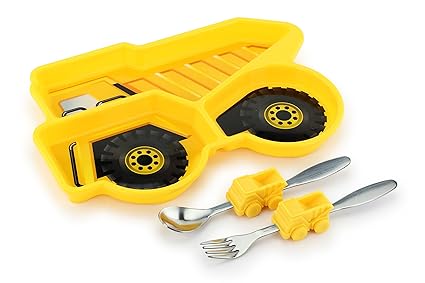 Buy Kidsfunwares Me Time Pp Dinnerware Set Dump Truck 3 Piece Set For Kids And Toddlers Plate Fork And Spoon That Children Love Sparks Your Child S Imagination And Teaches Portion