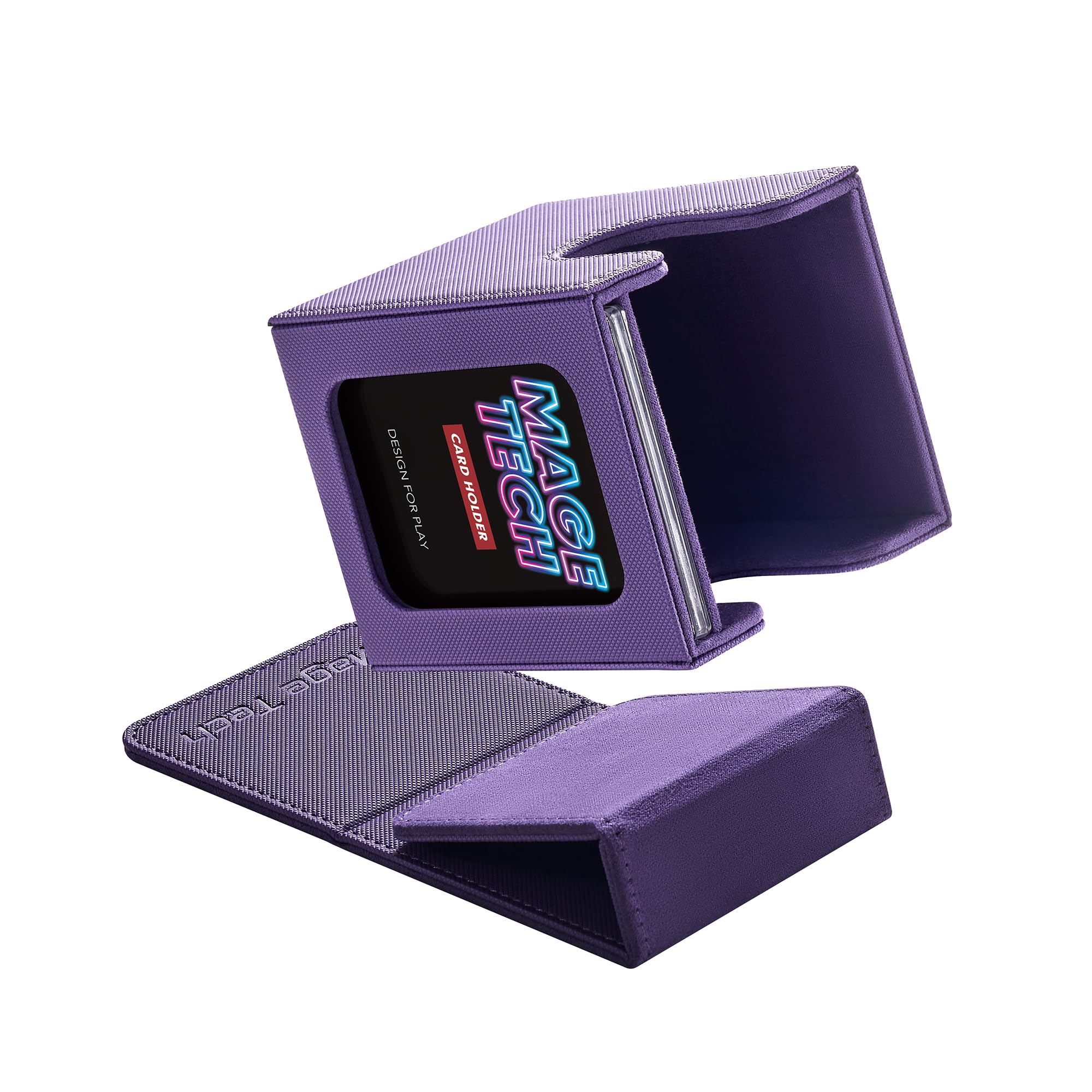 Mage Tech Commander Deck Box Lite - Lightweight Card Holder with Removable Cover, Fits 100+ Cards, Ideal for MTG & More (Purple)