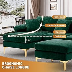 Wrofly U-Shaped Sectional Sofa Couch, 114" Comfy