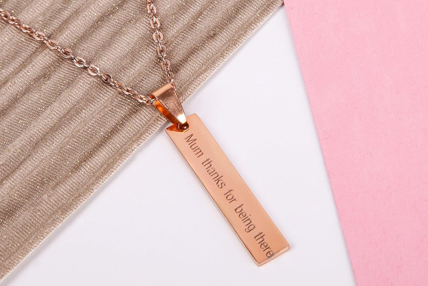 rose gold mum necklace