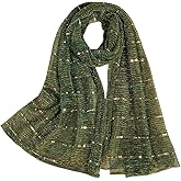 MakeMeChic Women's Sequin Sparkly Scarves Lightweight Wrap Scarfs for Evening Dresses