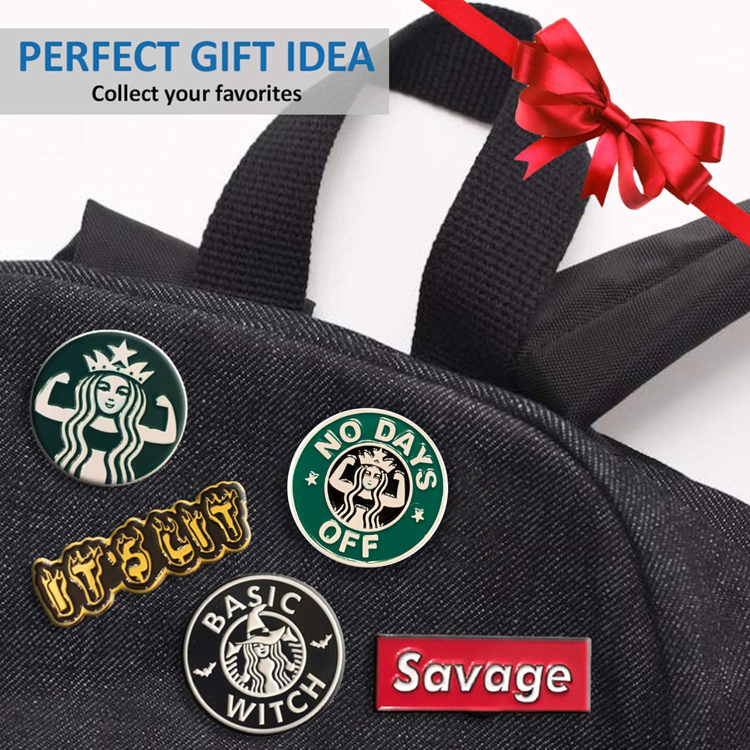 Prime Creations Starbuff Enamel Pin for Coffee Lovers | Cute Pins for Backpacks and Hats - Funny Pins, Meme Pins: Clothing