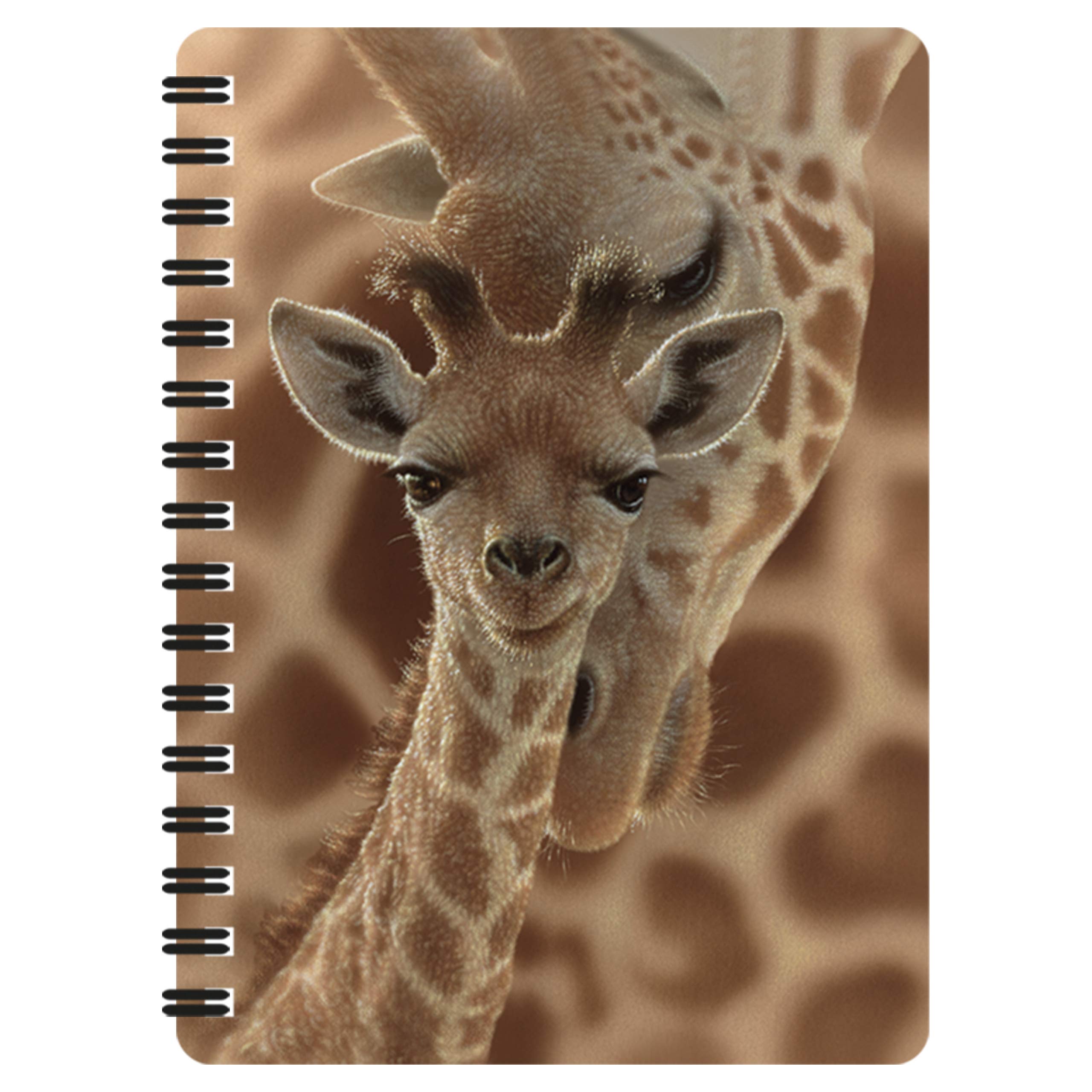 3D LiveLife Jotter - Newborn from Deluxebase. Lenticular 3D Giraffe A6 Spiral Notebook with plain recycled paper pages. Artwork licensed from renowned artist Collin Bogle