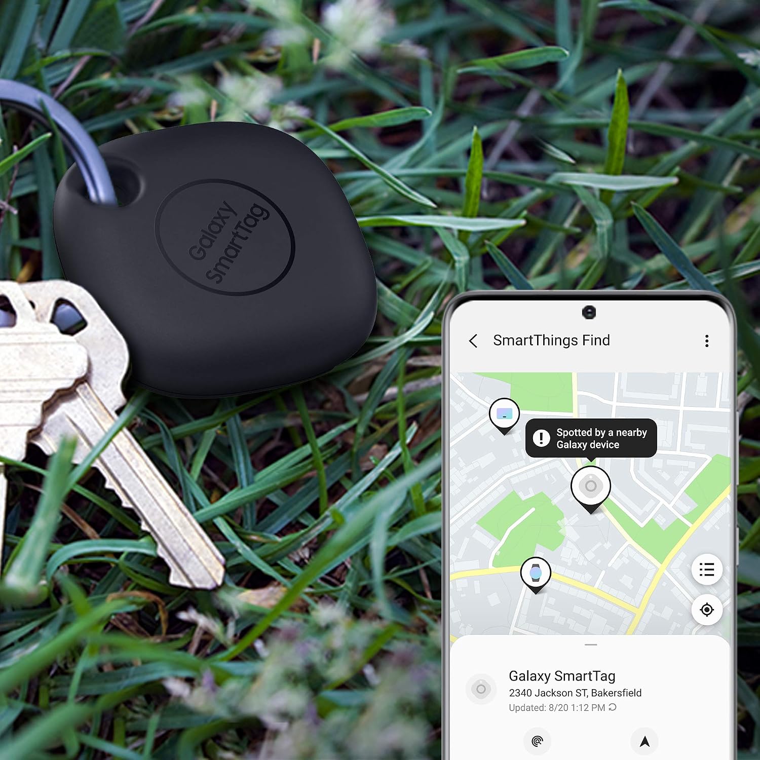 Samsung Galaxy SmartTag Bluetooth Item Finder and Key Finder, 120m Finding Range, 1 Pack, Black (UK Version) - Image 5