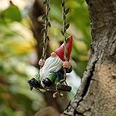 WSHMZYHOME Garden Gnome on Swing Statue Decoration Figurine Ornament for Indoor Outdoor Home Patio Yard Lawn,Gift for Mom