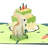 Ribbli Rabbit Cake Handmade 3D Pop Up Card, Bunny Card, Birthday Cards for Her Women Mom Wife Sister Daughter Grandma Friend, with Envelope