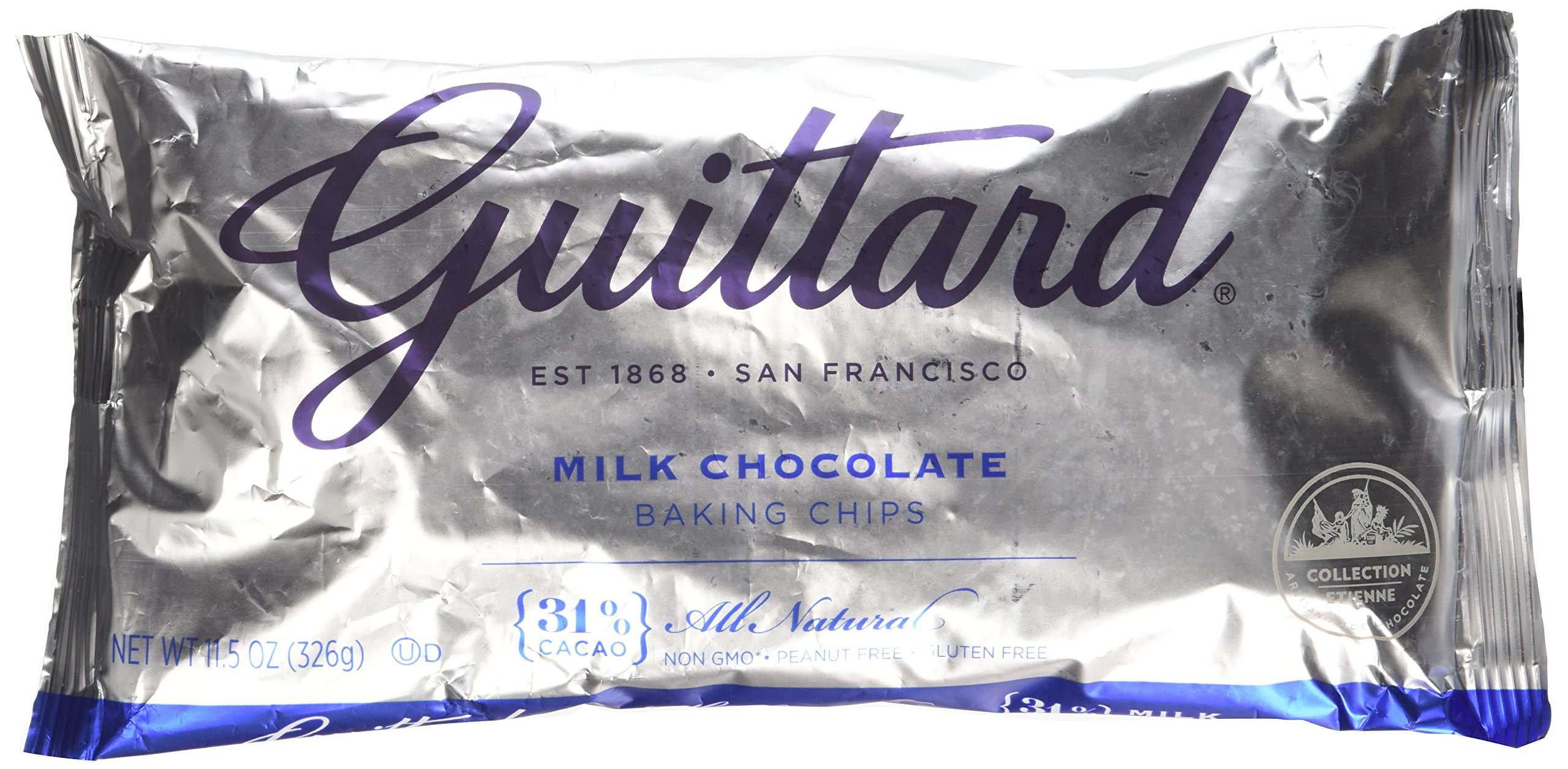 Guittard Real Milk Chocolate Baking Chips 11.5oz Bag Pack of 4 Gift