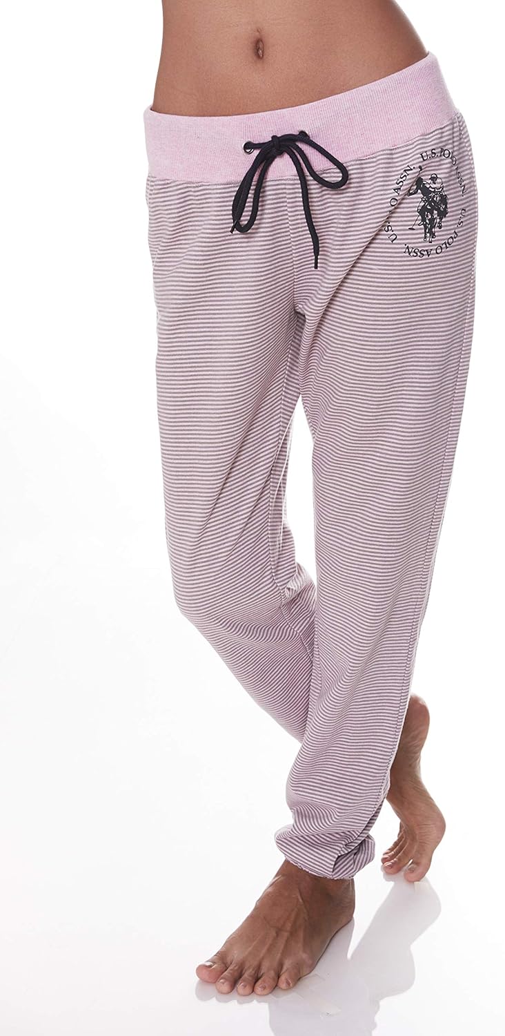 U.S. Polo Assn. Essentials Womens French Terry Jogger Lounge Sleep Sweatpants Pajamas: Clothing