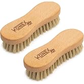 Konex Peanut Scrub Brush, Wooden Hand Cleaning Brush, Stiff Nylon, 2 Pack | Two solid wood brushes that fit your palm, no handle needed. Heavy-duty bristles for floors, tile, grout, tires and decks.