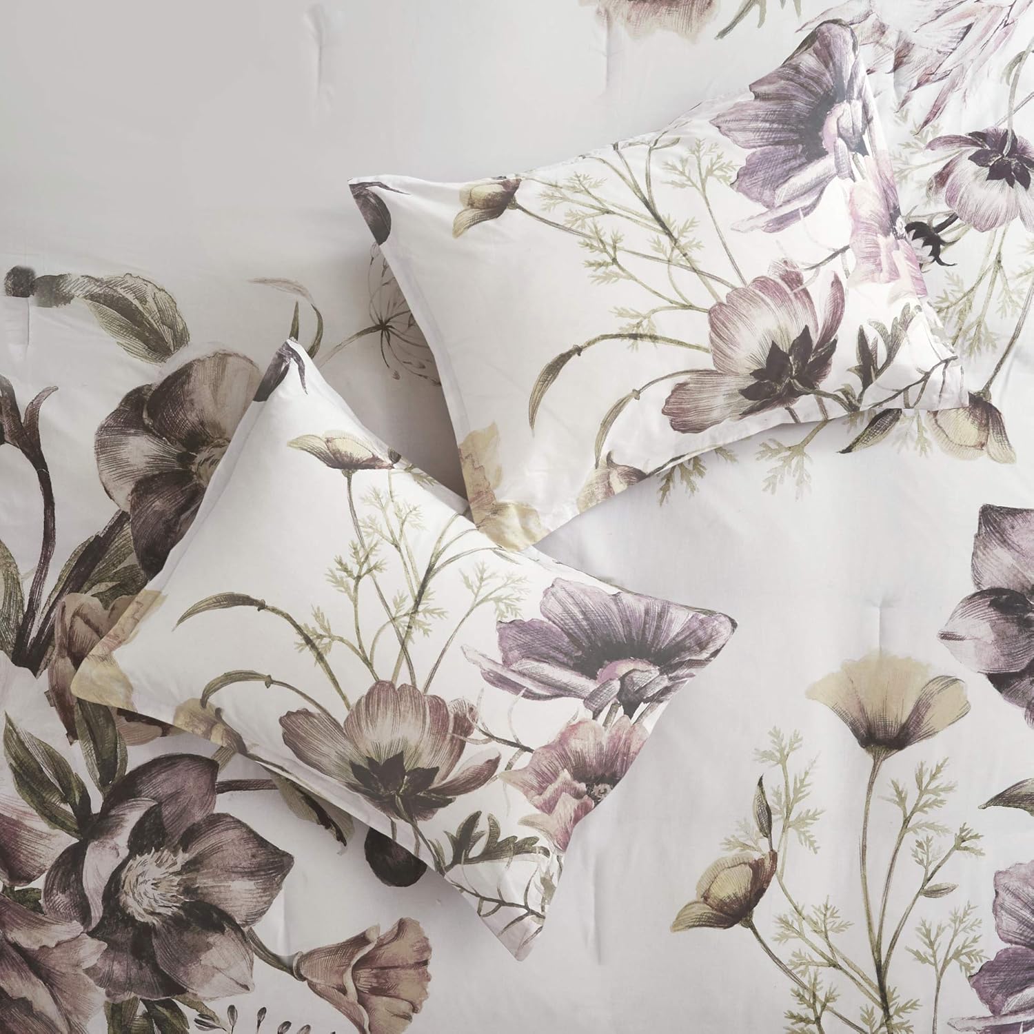 Madison Park 100% Cotton Comforter Contemporary Floral Design All Season Set, Matching Bed Skirt, Decorative Pillows, Queen(90"x90"), Blush: Home & Kitchen