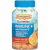 Emergen-C Immune+ Immune Gummies, Vitamin D plus 750 mg Vitamin C, Immune Support Dietary Supplement, Caffeine Free…