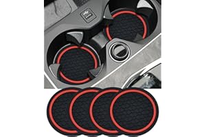 iolory 4PCS Car Cup Holder Coasters,Silicone Cup Holder Dustproof Mat,Automotive Interior Accessories,Universal 2.75 Inch Non