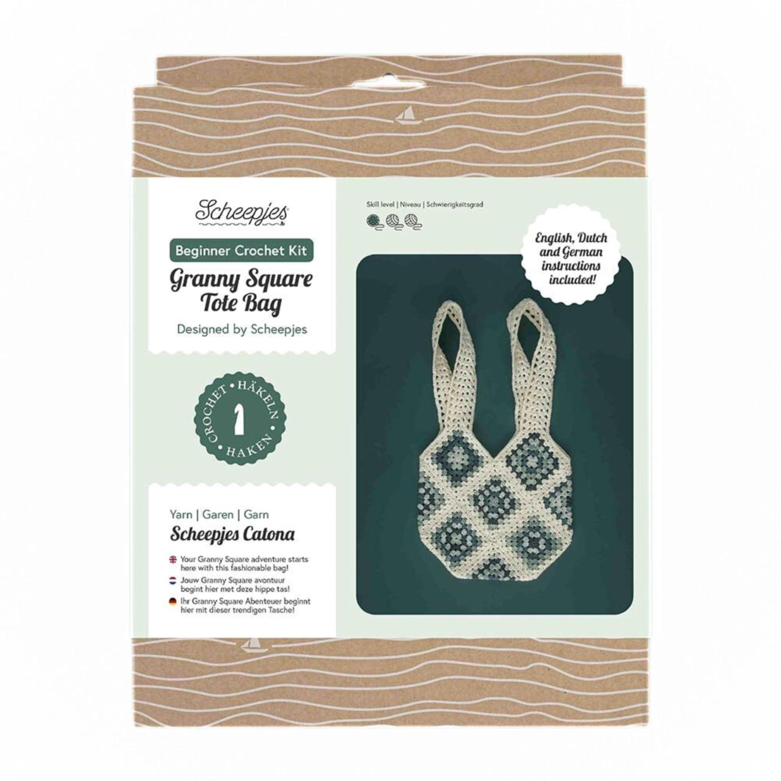 Scheepjes - Scheepjes Granny Square Blue Tote Bag Beginner Crochet Kit - 1 Set