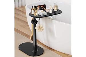 Sunnacate Bamboo Bathtub Table with Adjustable Height, Freestanding Bath Tray Caddy Board Tub Organizer, House Warming Gift, New Home, Anniversary Wedding Gifts, Bridal Shower Gift for Women