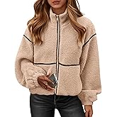 KIRUNDO Sherpa Jacket Women Fleece Oversized Zip Up Winter Coats Fall Jackets Faux Fur Warm Outwear 2026 Fashion Clothing