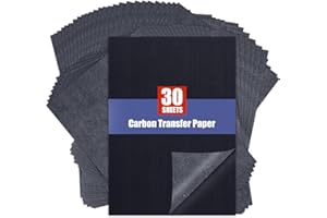 DONYANG Carbon Paper for Tracing Transfer-Paper Pad, 30 Pcs Black Graphite Copy Paper for Tracing Drawing Patterns on Wood Projects Canvas Fabric Lettering Sketching Art Supplies, A4 8.3 X 11.8 Inch