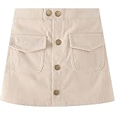 WELAKEN Girls and Toddler's Corduroy Short Mini Skirt with Pockets