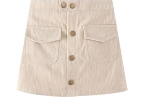 WELAKEN Girls and Toddler's Corduroy Short Mini Skirt with Pockets