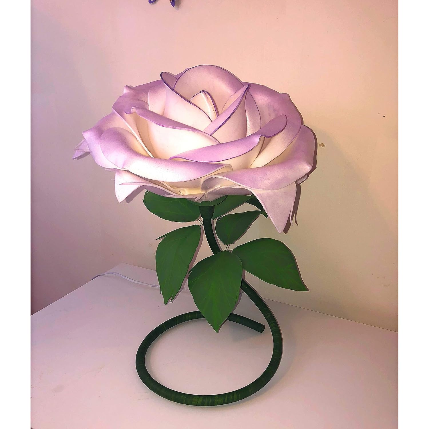 Amazon Com Table Lamp Large Foam Rose Flower Foam Flowers With Stem Table Rose Lamp Big Artificial Flower Lamp Home Decor Giant Foam Flowers Artificial Flower Handmade