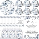 Yalikop 24 Sets Something Blue Before I Do Bridal Shower Favors for Guest Flower Folding Leather Compact Makeup Mirror Bulk Thank You Cards with Organza Bags for Bridesmaid Souvenir Gift Wedding Party