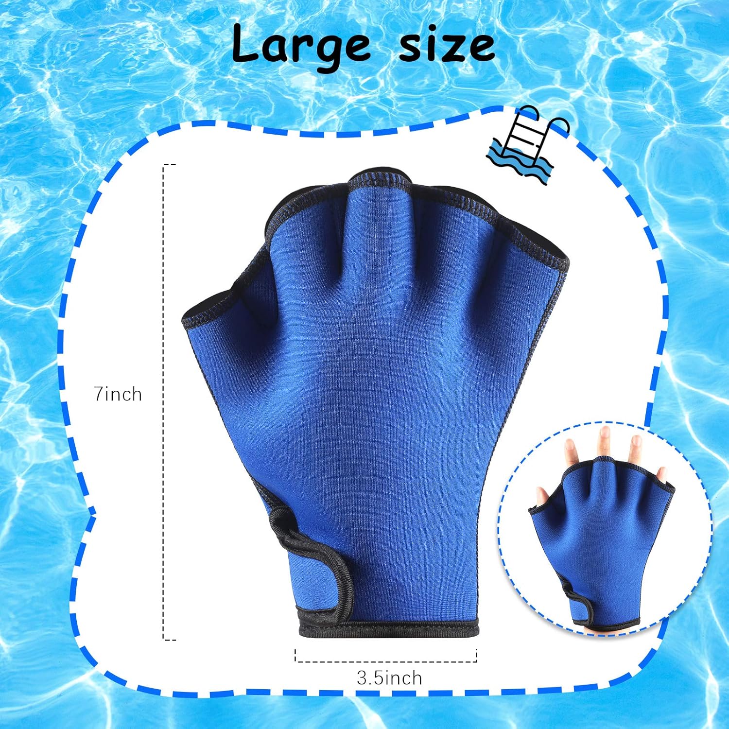 Skylety 3 Pairs Aquatic Gloves Swimming Training Gloves Large Webbed Swim Gloves Fingerless Water Resistance Paddle Gloves for Men Women Diving Surfing Fitness, 3 Colors : Sports & Outdoors