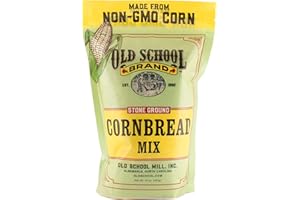 Old School Brand Cornbread Mix (Non-GMO) - 16 Ounce Bag - A great accompaniment to fish, chili, BBQ, chicken and other holiday meals!