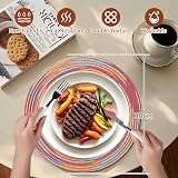 HEYOMART Rainbow Red Round Placemats Set 6 38cm Woven Cotton Polypropylene view 5