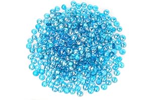 Mr. Fireglass Caribbean Blue Fire Glass Beads, 1/2 Inch Reflective Round Fire Glass Drops Rocks for Outdoor Fire Pit, Fireplace and Fire Pit Table, 20 Pounds