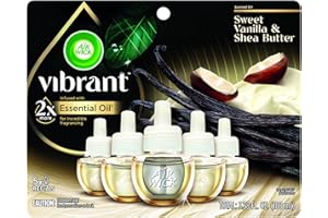 Air Wick Vibrant Plug In Scented Oil Refill,Sweet Vanilla & Shea Butter, 5 ct