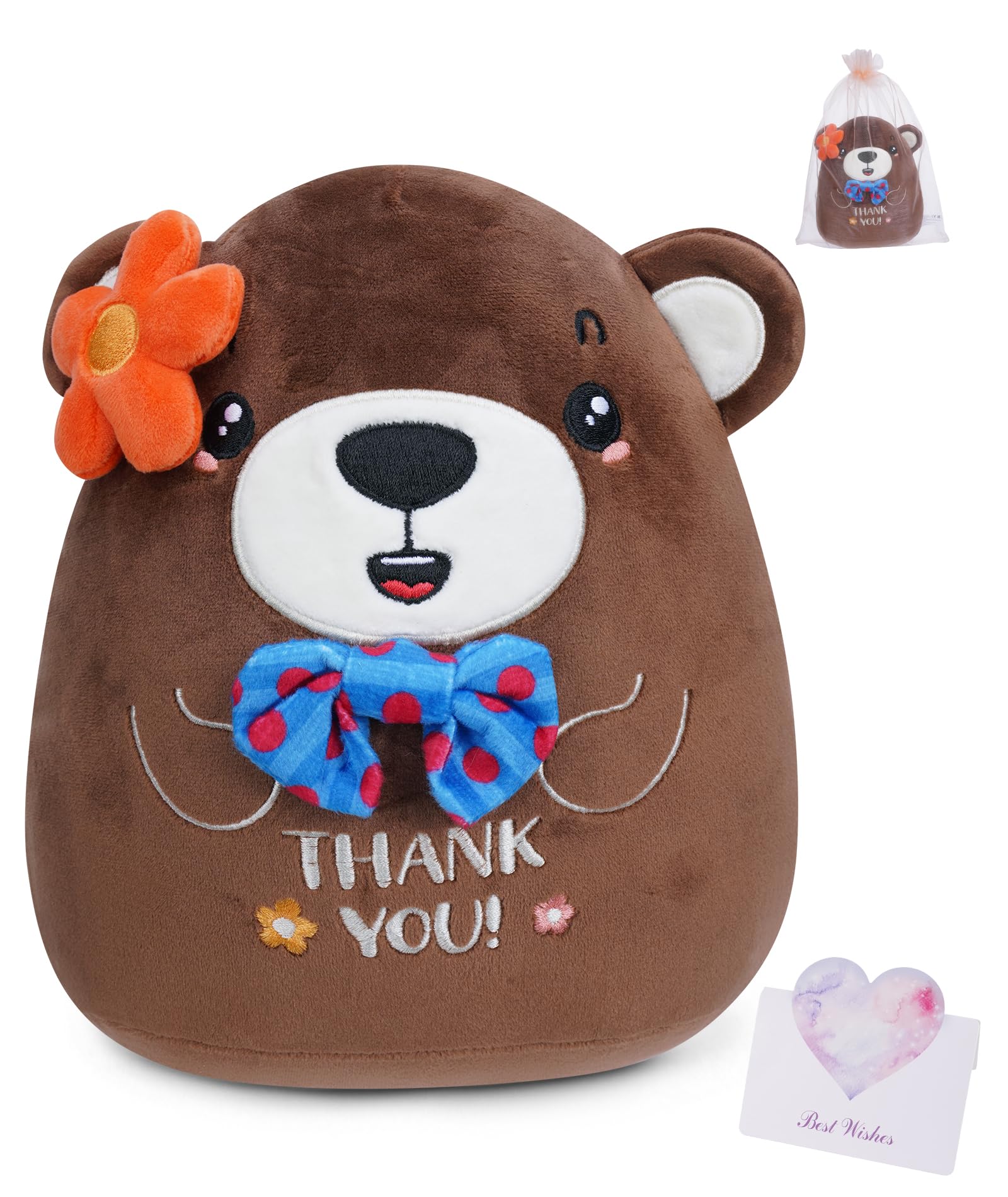 Photo 1 of LeYoHa Father's Day Teacher Appreciation Gifts - Thank You Gifts Stuffed Animal for Mom, Appreciation Bear Plush for Baby Shower Pastor Wedding Driver Wife Nurse, 8 inch