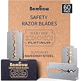 Bambaw – Double Edge Safety Razor Blades, Made of Swedish Stainless Steel – 60 Count