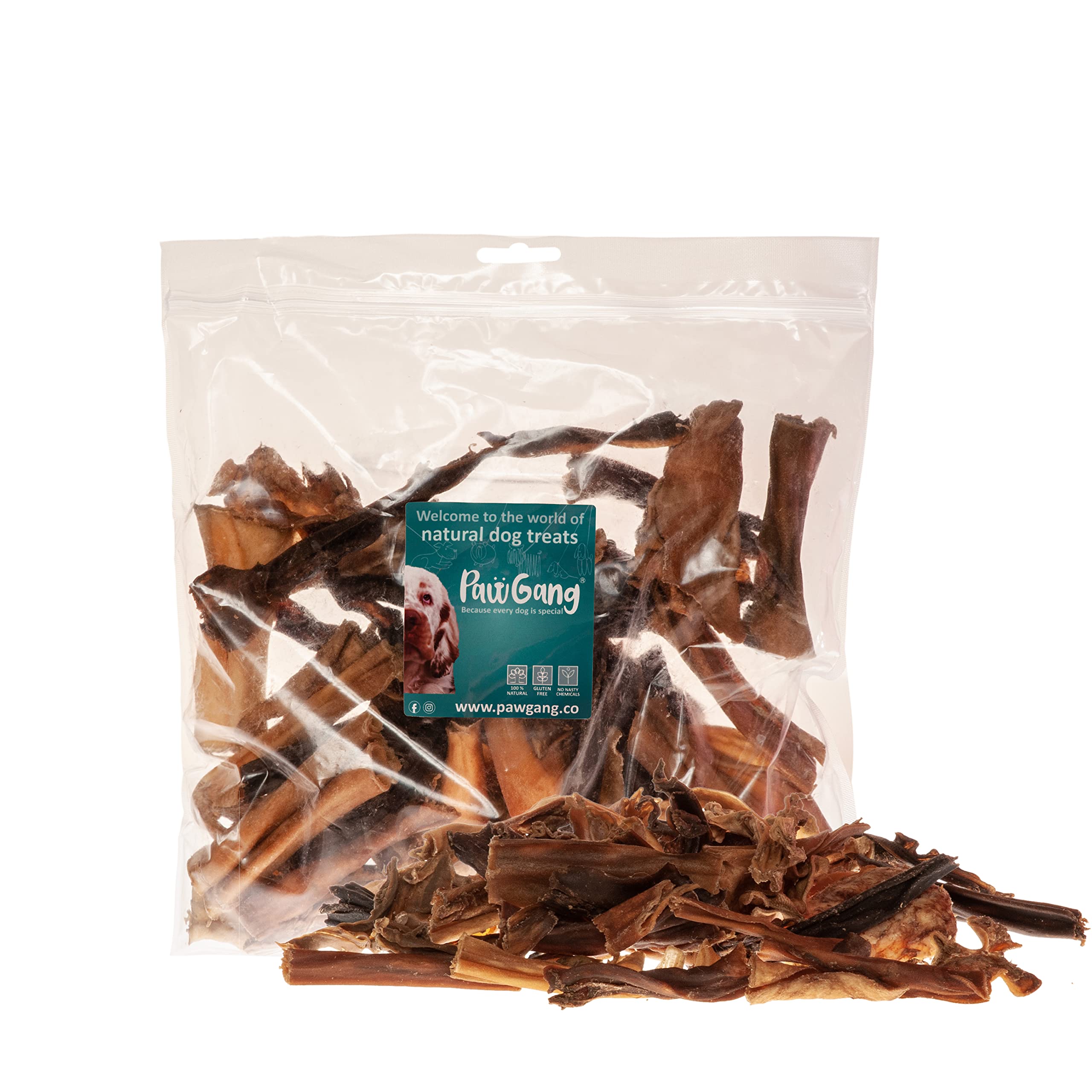 PawGang - Lamb Head Skin 500g - 100% Natural Treats for Dogs Puppies Young Adult Old Small and Large Dog - Air Dried Chews - Healthy Hypoallergenic - Low Fat Grain Free - Barf Raw