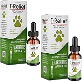 MediNatura T-Relief Pet Joint Aches Drops, Arnica +12, 1.69 oz, 2 Pack | Arnica +12 Homeopathic Actives, Helps Ease Hip and Joint Discomfort, Soreness and Stiffness, for Dogs and Cats