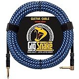 Guitar Cable 20 ft - 1/4 Inch Right Angle Blue