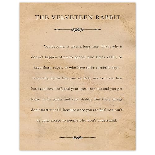 Amazon Com Velveteen Rabbit You Become 11x14 Unframed Typography Book Page Poster Prints Great Wall Art Book Quotes Decor Gifts Under 15 For Home Office Man Cave Shop Student Library Teacher Literary Fan