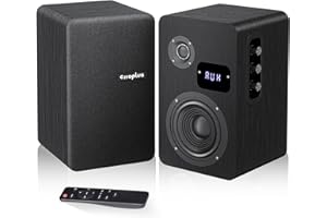 Orroplus Powered Bookshelf Speakers Pair, 70W Surround Sound Home Stereo Speakers Wired Optical/ARC/RCA/AUX/BT Input Active Record Player Speakers with 4" Woofer for Turntable TV Desktop PC Monitor