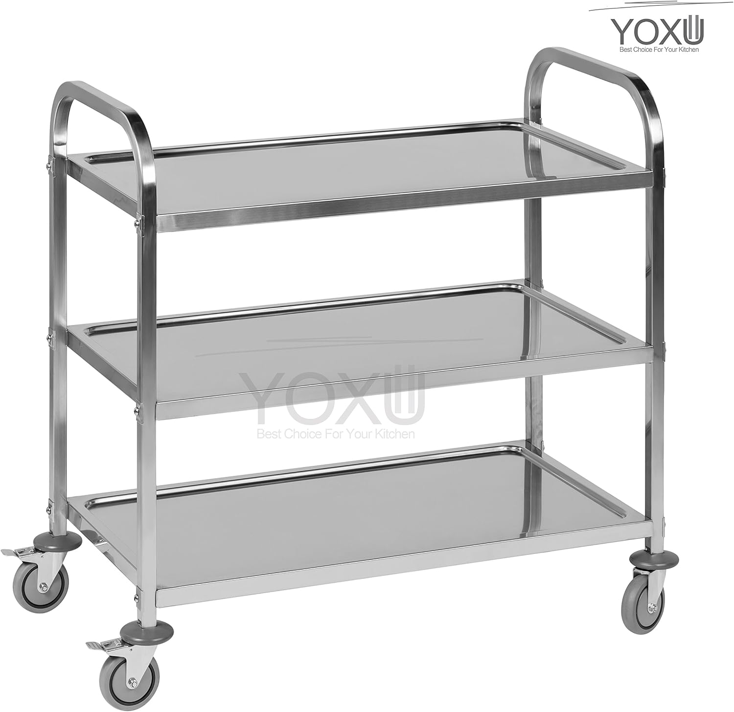 MRRcute Carrello Acciaio Inox 3 Ripiani - Portante 181kg Per Ristoranti E Hotel