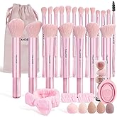 MAANGE Makeup Brushes 30 Pcs Makeup Kit, Multi-functional Makeup Tool Set with 20 Pcs Makeup Brush Foundation Brush Make up Brushes Set with Bag,Pink