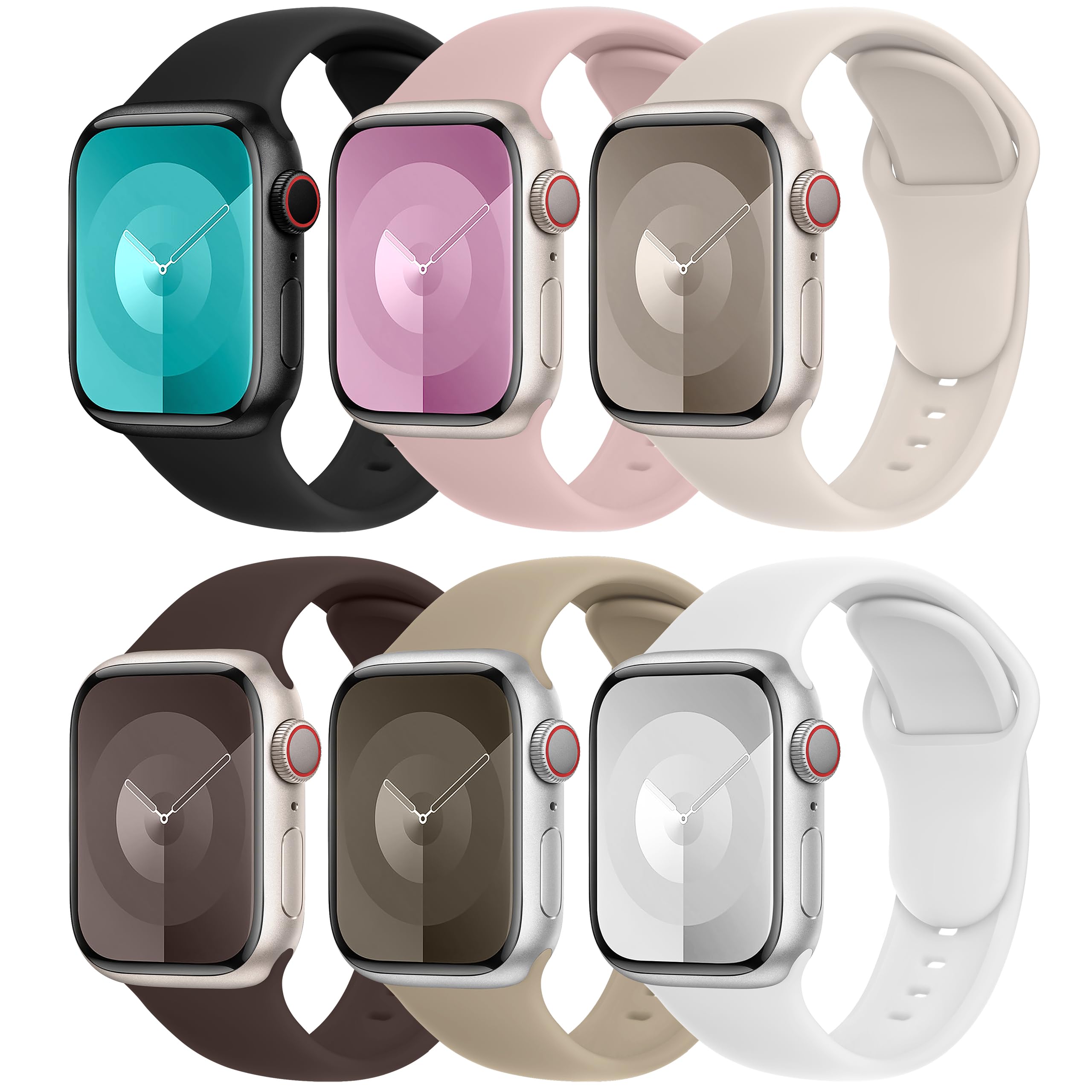 DONEGANI C6 Band for Apple Watch Bands Women Men Se Ultra 2 40mm 44mm 46mm 42mm 45mm 41mm 38mm 49mm Series 11 10 9 8 7 6 5 4 3 iWatch Sport Strap Silicone Black Pink..