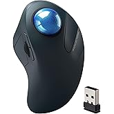Wireless Ergonomic Trackball Mouse, Large Hands, 44mm Index Finger Control | Smooth rollerball precision, sculpted comfort, Bluetooth &amp; USB receiver, 3-device switching, rechargeable, 5 adjustable DPI