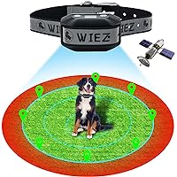 WIEZ Dog Fence Wireless, GPS Dog Fence System for Outdoor,Electric Dog Fence, Range 65-3280 ft, Adjustable Warning Strength, 