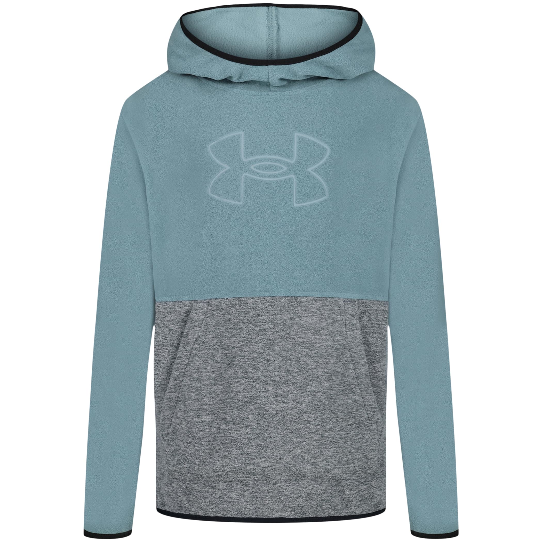 Under Armour Boys' Pullover Hoodie Sweatshirt, Soft & Comfortable Fleece, Outdoor Collection, Jasper Blue CB, YS Image
