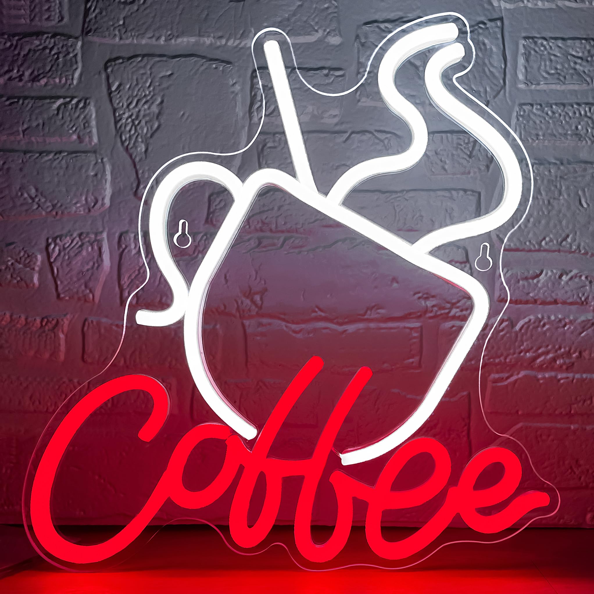 Blecode Coffee Neon Sign for Wall Decor Bright Led