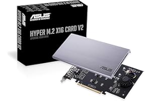 ASUS Hyper M.2 X16 PCIe 3.0 X4 Expansion Card V2 Supports 4 NVMe M.2(2242/2260/2280/22110)Up to 128 Gbps for Intel VROC & AMD