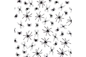 JIALWEN 120 Pieces Realistic Plastic Spiders 3 Sizes Small Spider Toys Black Fake Spiders Halloween Prank Props for Halloween Home Party Decorations