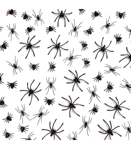 12 arañas de plástico negras, decoración de fiesta de Halloween de plástico | en línea